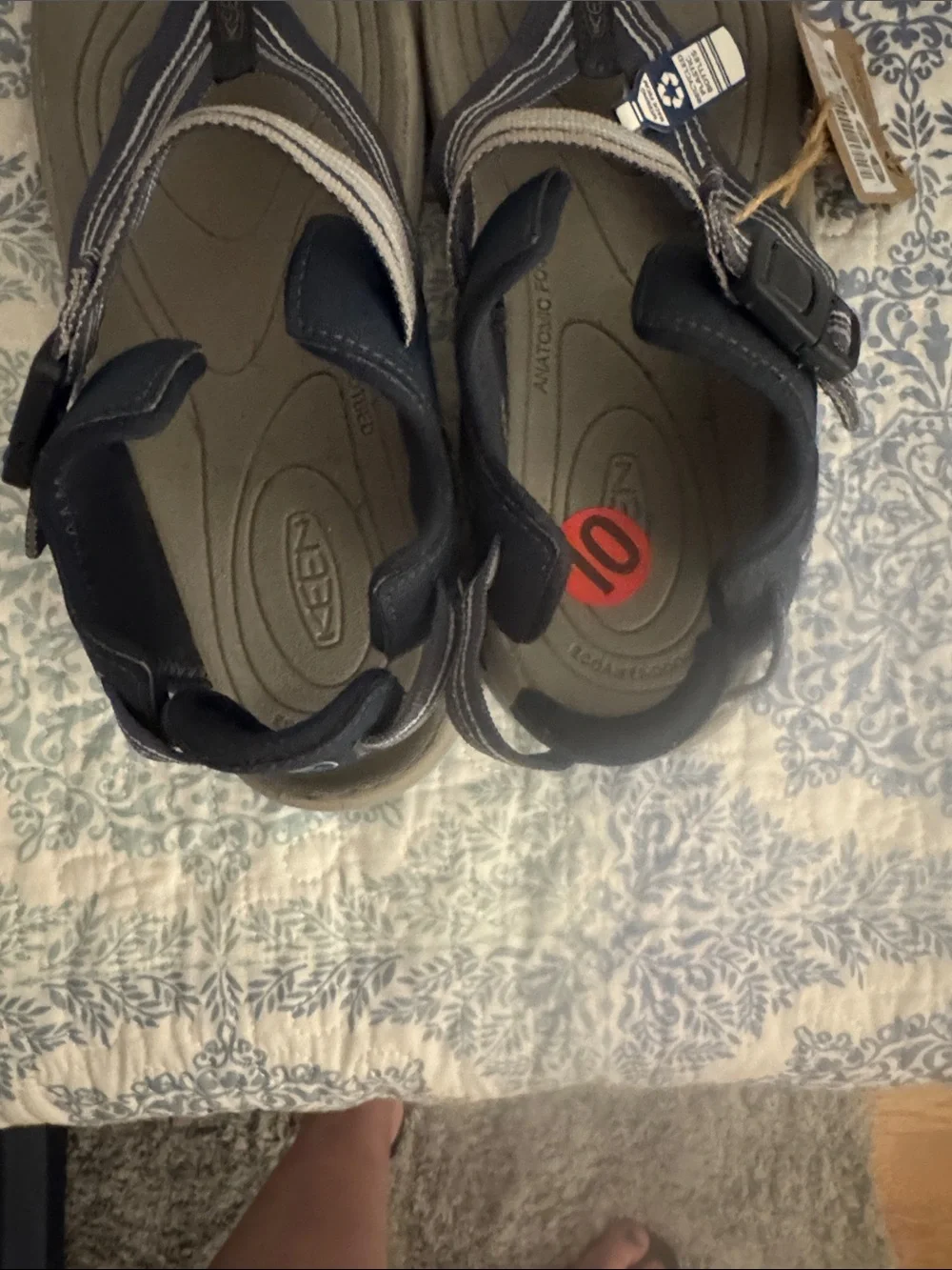 KEEN Terradora II Toe Post Sandals in blue and gray